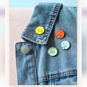 Emoji 4 pc. Enamel Lapel Pins Set Bookmoji Genre Emotions Book of the Month Club